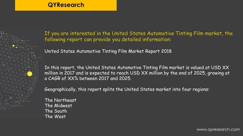 QYResearch: Automotive Tinting Film