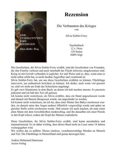 Rezension "Die Verbannten des Krieges" von Silvia Siebler Ferry