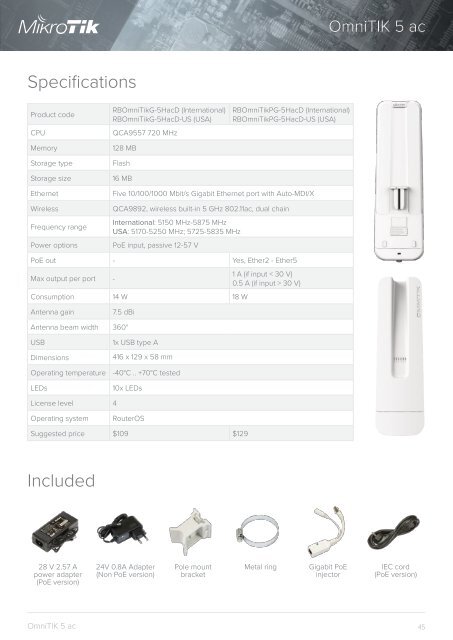 OmniTIK 5 ac - Быстрая настройка - mstream.com.ua