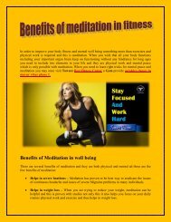 Benefits of meditation in fitness