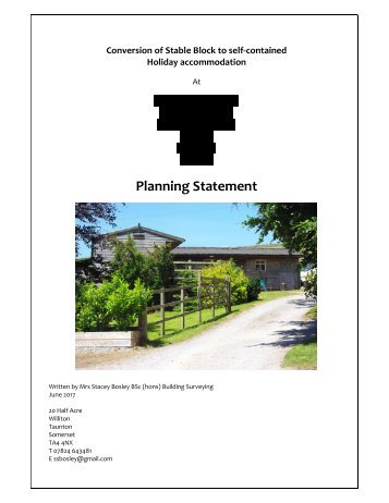 Example Planning Statement