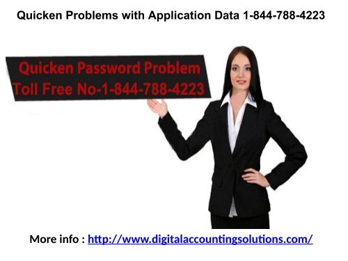 Quicken Problems with Application Data 1-844-788-4223