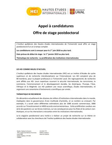 Offre stage postdoc HEI