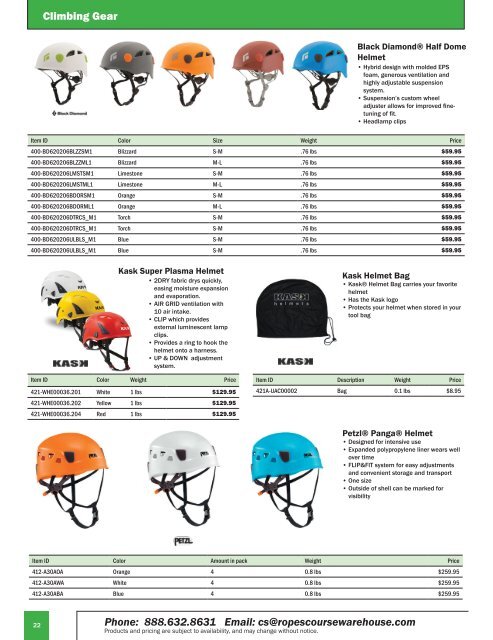 Ropes Course Warehouse Catalog 2018