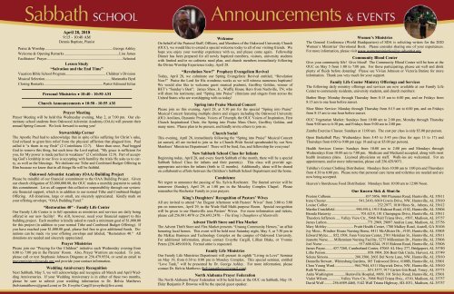 New Bulletin 4.28.18