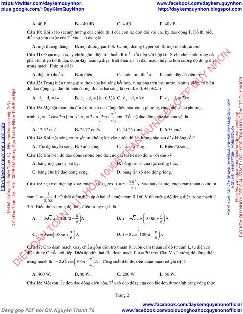 Bộ đề thi thử THPT QG 2018 Các môn TOÁN - LÍ - HÓA Các trường THPT Cả nước CÓ HƯỚNG DẪN GIẢI (Lần 17) [DC28042018]