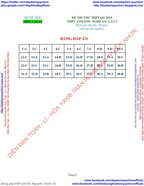 Bộ đề thi thử THPT QG 2018 Các môn TOÁN - LÍ - HÓA Các trường THPT Cả nước CÓ HƯỚNG DẪN GIẢI (Lần 17) [DC28042018]