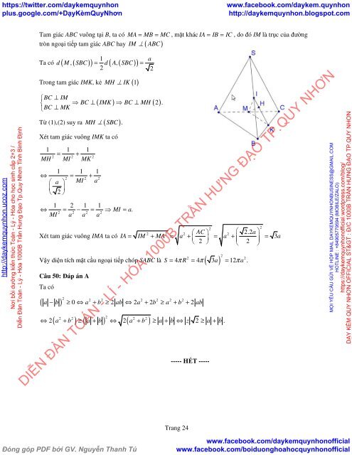 Bộ đề thi thử THPT QG 2018 Các môn TOÁN - LÍ - HÓA Các trường THPT Cả nước CÓ HƯỚNG DẪN GIẢI (Lần 17) [DC28042018]