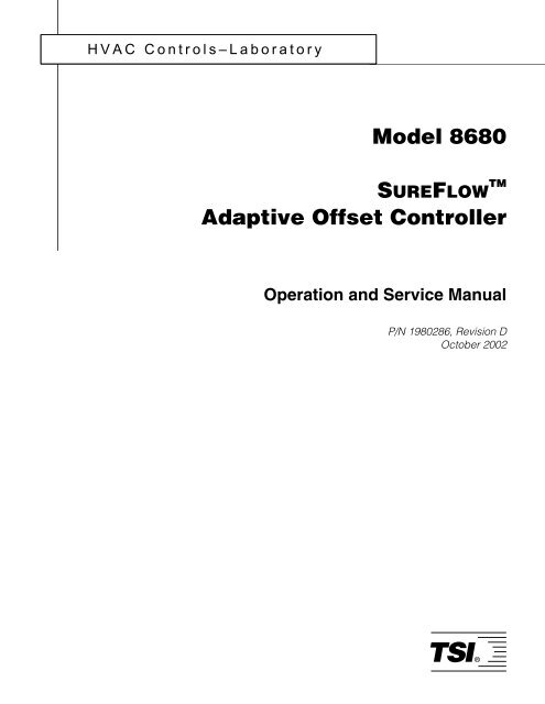 Adaptive Offset Controller Operation and Service Manual - TSI