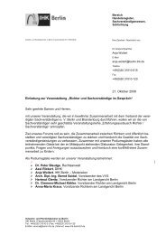 Einladung zur Veranstaltung Ã¢ÂÂRichter und SachverstÃÂ¤ndige im ...