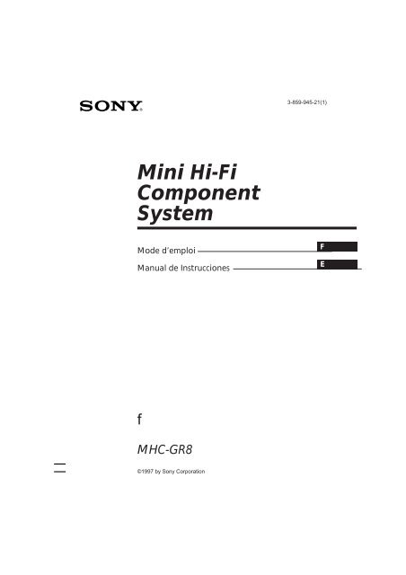Sony MHC-GR8 - MHC-GR8 Consignes d&rsquo;utilisation Espagnol