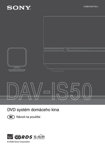 Sony DAV-IS50 - DAV-IS50 Consignes dâutilisation Slovaque