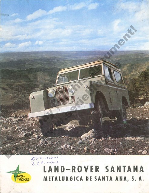 Catalogo Land Rover Santana Serie 2a