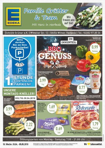 EDEKA Grütter Angebote vom 30.04 bis zum 05.05.2018