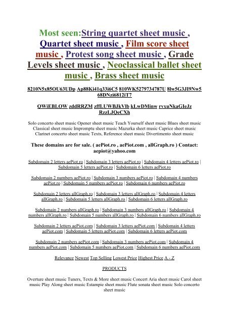 PRODUCTS Violin concerto sheet music Relevance Fake Book sheet music Newest Viola concerto sheet music Top Selling Violin sonata sheet music Lowest Price Gavotte sheet music Highest Price Piano sonata sheet music A