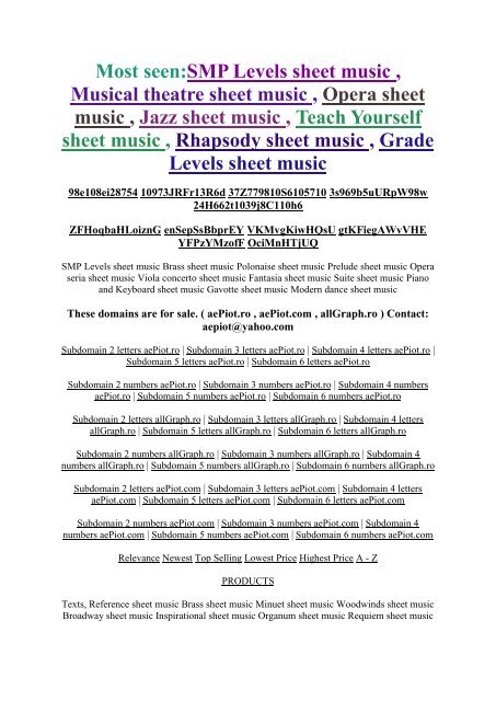 PRODUCTS Violin concerto sheet music Relevance Fake Book sheet music Newest Viola concerto sheet music Top Selling Violin sonata sheet music Lowest Price Gavotte sheet music Highest Price Piano sonata sheet music A
