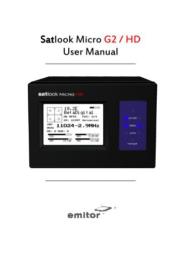 Satlook Micro G2 / HD User Manual - Hansa Electronic