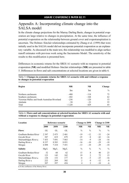 Climate change and water resources in the Murray Darling Basin ...