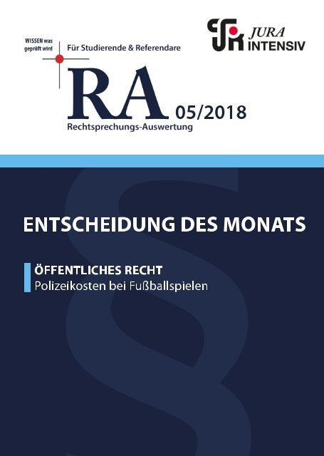 RA 05/2018 - Entscheidung des Monats