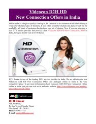 Videocon D2H HD New Connection Offers in India