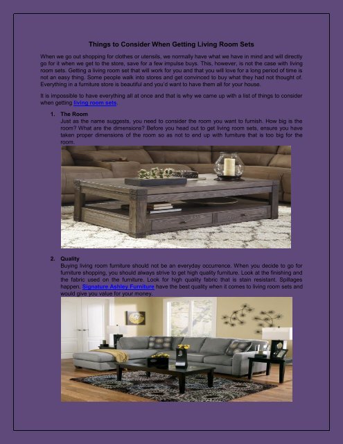 Things to Consider When Getting Living Room Sets