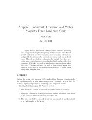 Ampere, Biot-Savart, Grassman and Weber Magnetic ... - Kurt Nalty