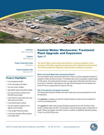 Central Weber Wastewater Treatment Plant Upgrade ... - Harrisville