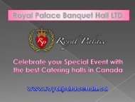 Celebrate your Special Event with the best Catering halls in Canada