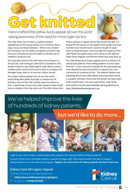 Kidney Matters - Issue 1, Spring 2018