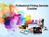 Professional Printing Services Checklist