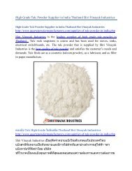 High Grade Talc Powder Supplier in India
