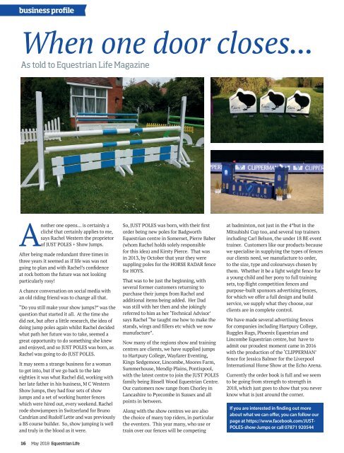 Equestrian Life May 2018 Issue