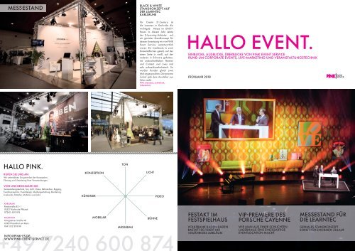 Pink Event Service GmbH &amp; Co. KG Newsletter Frühjahr 2018