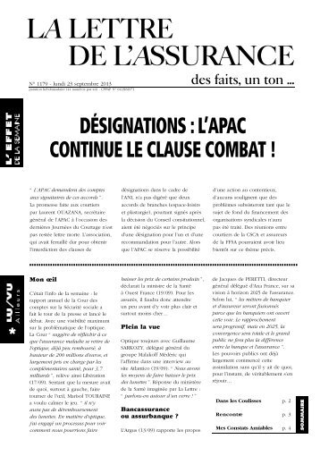 Lettre de l'Assurance n°1179, datée du 23 septembre 2013