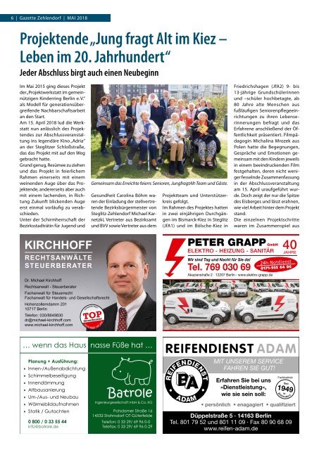 Gazette Zehlendorf Mai 2018