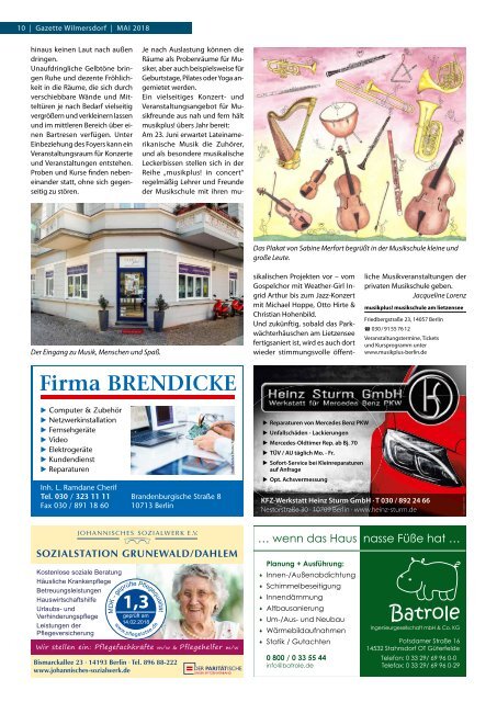 Gazette Wilmersdorf Mai 2018