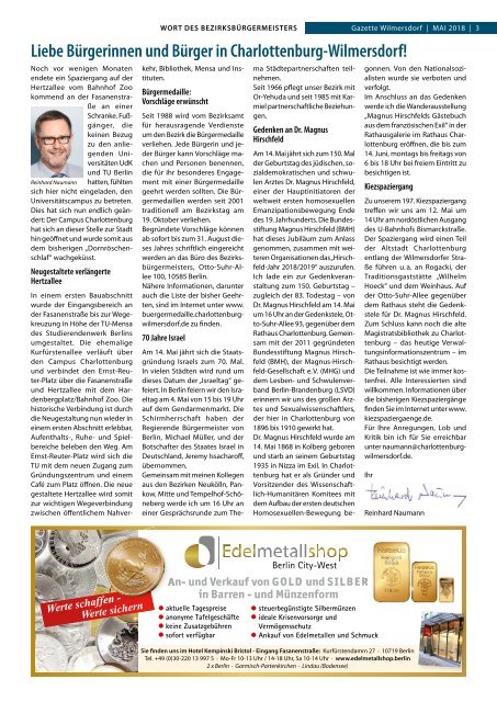 Gazette Wilmersdorf Mai 2018