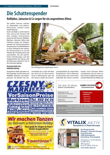 Gazette Schöneberg & Friedenau Mai 2018