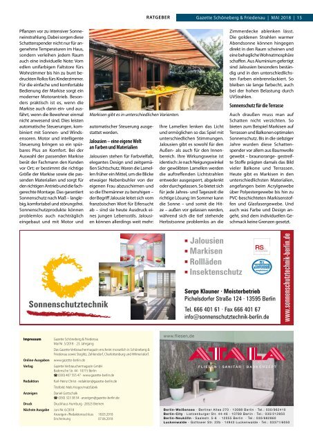 Gazette Schöneberg & Friedenau Mai 2018