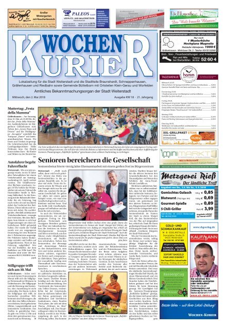 Wochen-Kurier 18/2018 - Lokalzeitung für Weiterstadt und Büttelborn