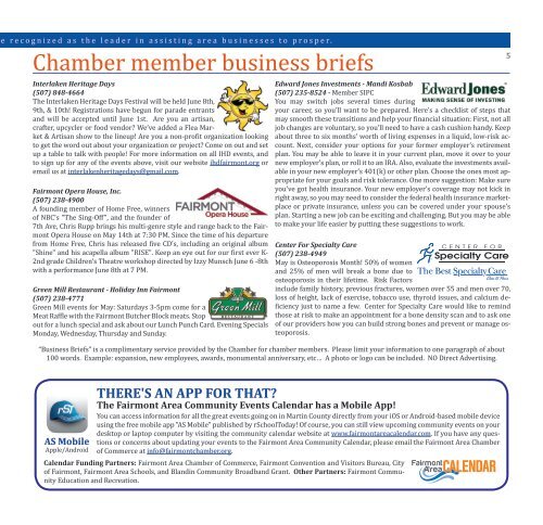 Chamber Newsletter - May 2018