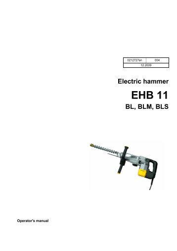 Electric hammer EHB 11 BL, BLM, BLS - Wacker Neuson