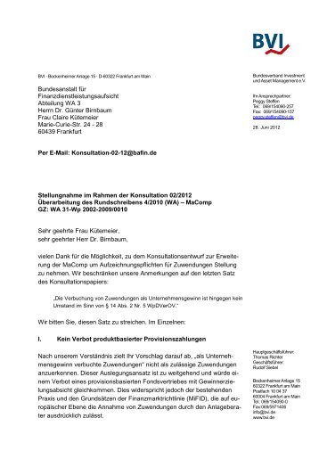 Stellungnahme des BVI im Rahmen der Konsultation 02