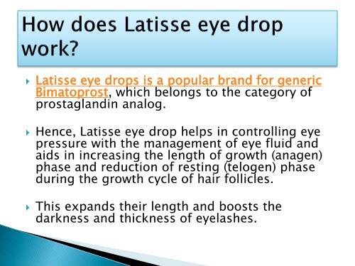 Get unimaginably long Eyelashes with Latisse Eye Drops Generic Bimatoprost