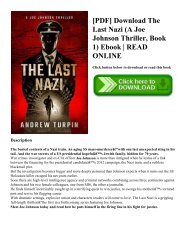 [PDF] Download The Last Nazi (A Joe Johnson Thriller  Book 1) Ebook  READ ONLINE