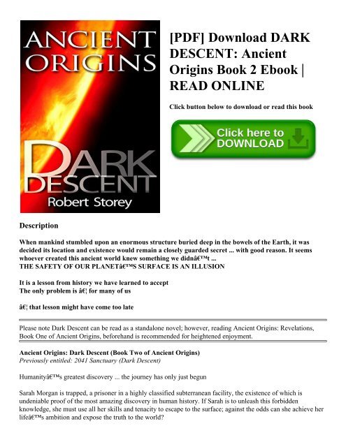 [PDF] Download DARK DESCENT Ancient Origins Book 2 Ebook  READ ONLINE