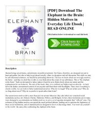 [PDF] Download The Elephant in the Brain Hidden Motives in Everyday Life Ebook  READ ONLINE