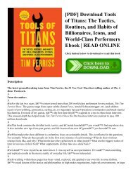 [PDF] Download Tools of Titans The Tactics  Routines  and Habits of Billionaires  Icons  and World-Class Performers Ebook  READ ONLINE