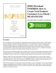 [PDF] Download INSPIRED How to Create Tech Products Customers Love Ebook  READ ONLINE