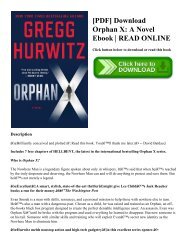 [PDF] Download Orphan X A Novel Ebook  READ ONLINE